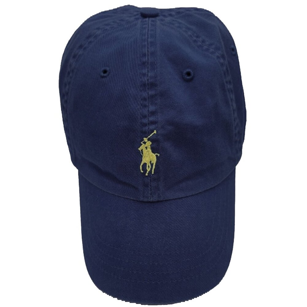 NEW Vintage Polo Ralph Lauren Baseball Hat! Blue  Yellow Polo Player  Back Strap